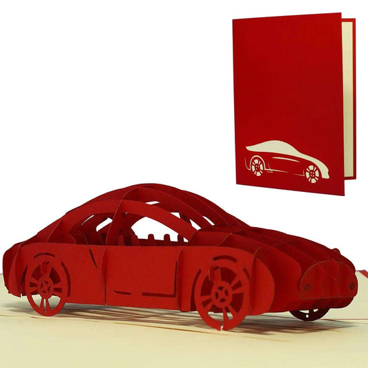3D Pop-Up Karte Auto - Grußkarte, Geburtstagskarte, Geschenkidee, Männer, Junge & Technik-Fans, N260 - LINPopUp