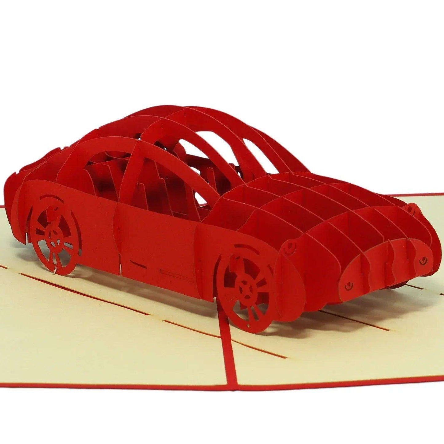 3D Pop-Up Karte Auto - Grußkarte, Geburtstagskarte, Geschenkidee, Männer, Junge & Technik-Fans, N260 - LINPopUp