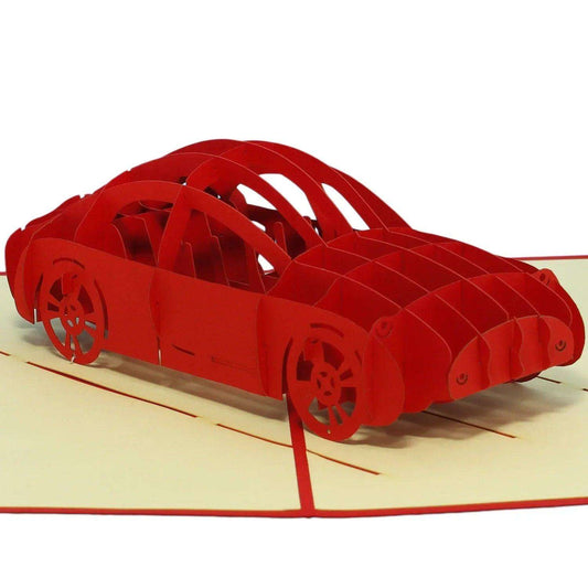 3D Pop-Up Karte Auto - Grußkarte, Geburtstagskarte, Geschenkidee, Männer, Junge & Technik-Fans, N260 - LINPopUp