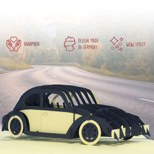 3D Pop-Up Karte Auto - Grußkarte, Geburtstagskarte, Geschenkidee, Männer, Junge & Technik-Fans, N215 - LINPopUp