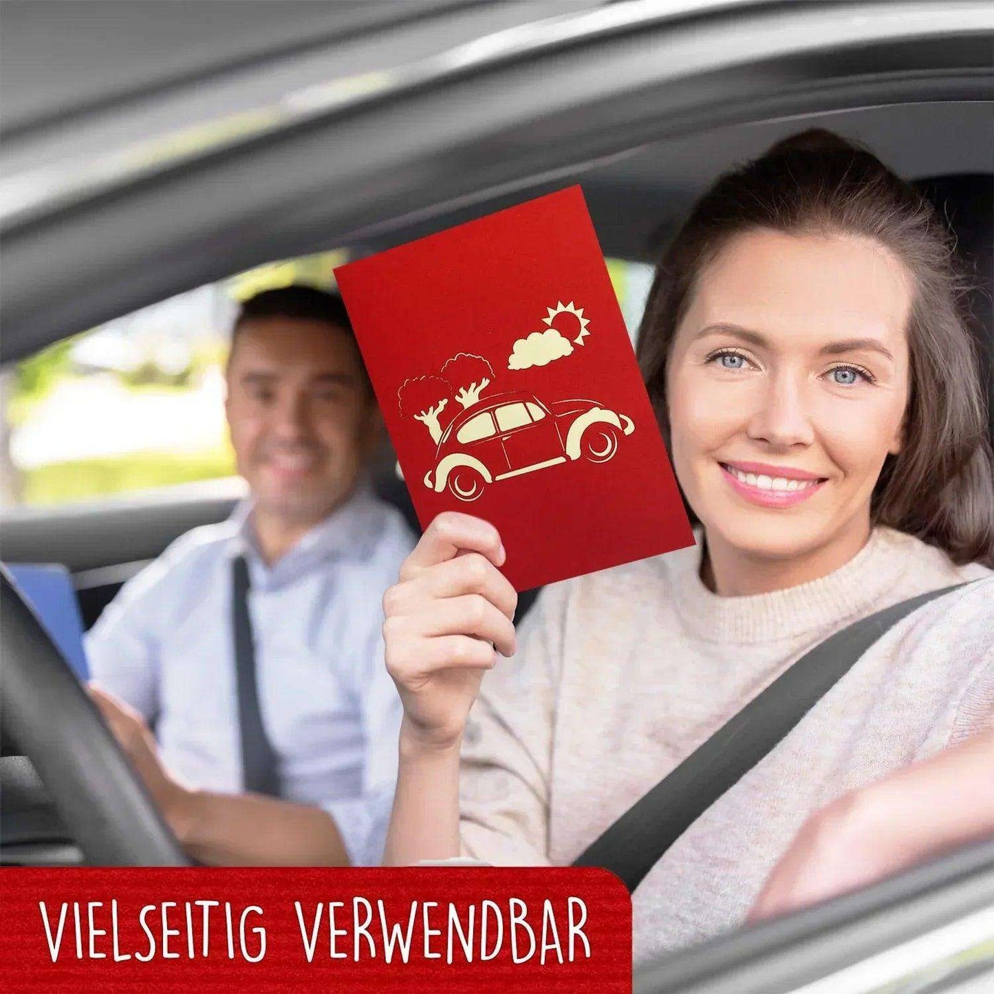 3D Pop-Up Karte Auto - Grußkarte, Geburtstagskarte, Geschenkidee Auto, N370 - LINPopUp
