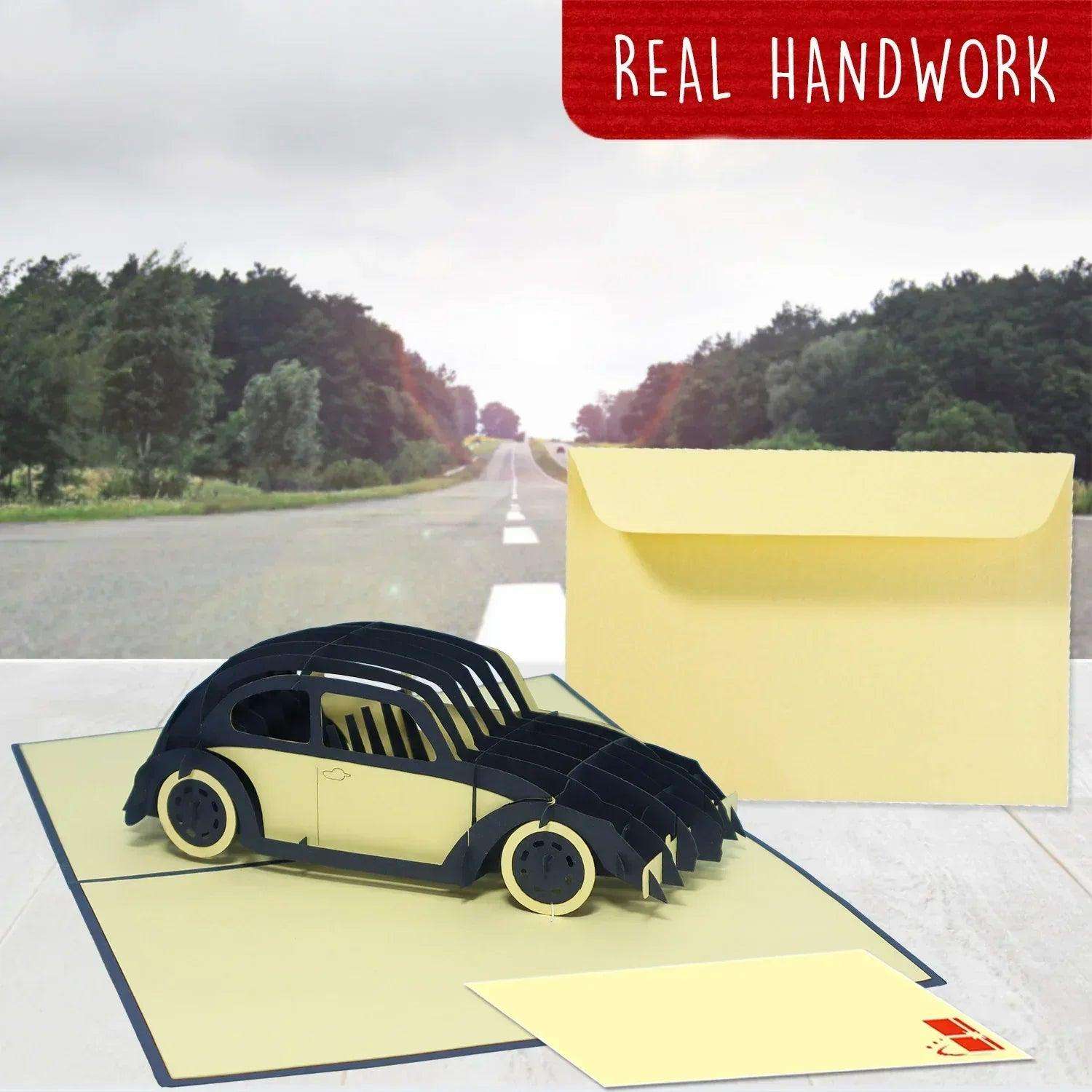 3D Pop-Up Karte Auto - Grußkarte, Geburtstagskarte, Geschenkidee, Männer, Junge & Technik-Fans, N215 - LINPopUp