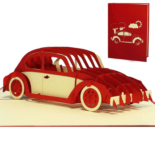 3D Pop-Up Karte Auto - Grußkarte, Geburtstagskarte, Geschenkidee Auto, N370 - LINPopUp