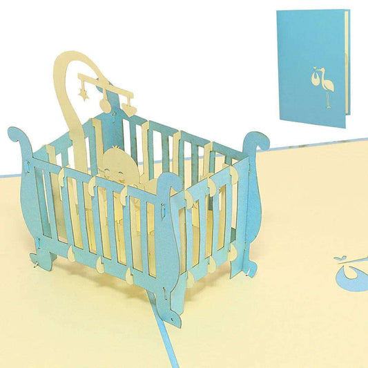 3D Pop-Up Karte Geburt - Geburtskarte & Taufe Jungen, N99 - LINPopUp