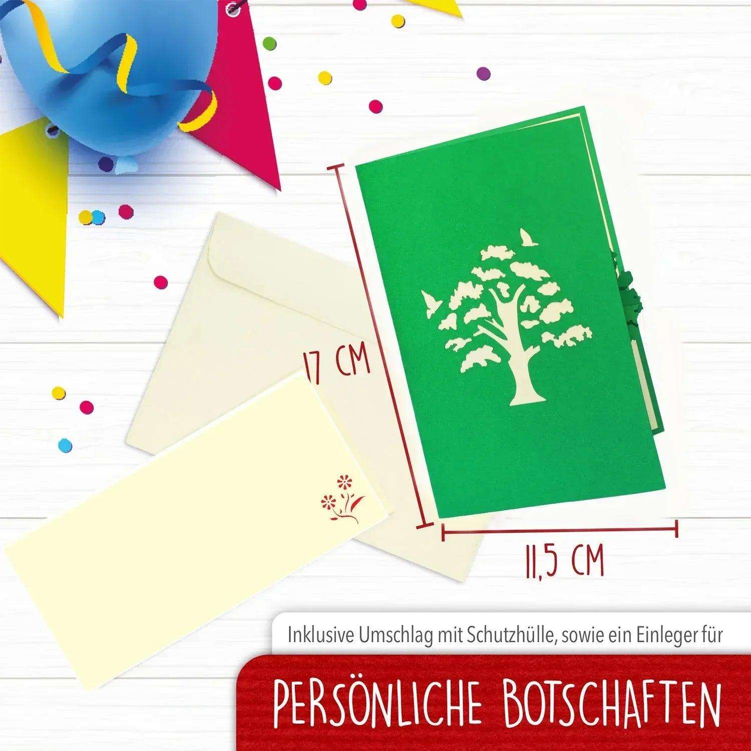 3D Pop-Up Karte Baum Natur, N50 - LINPopUp