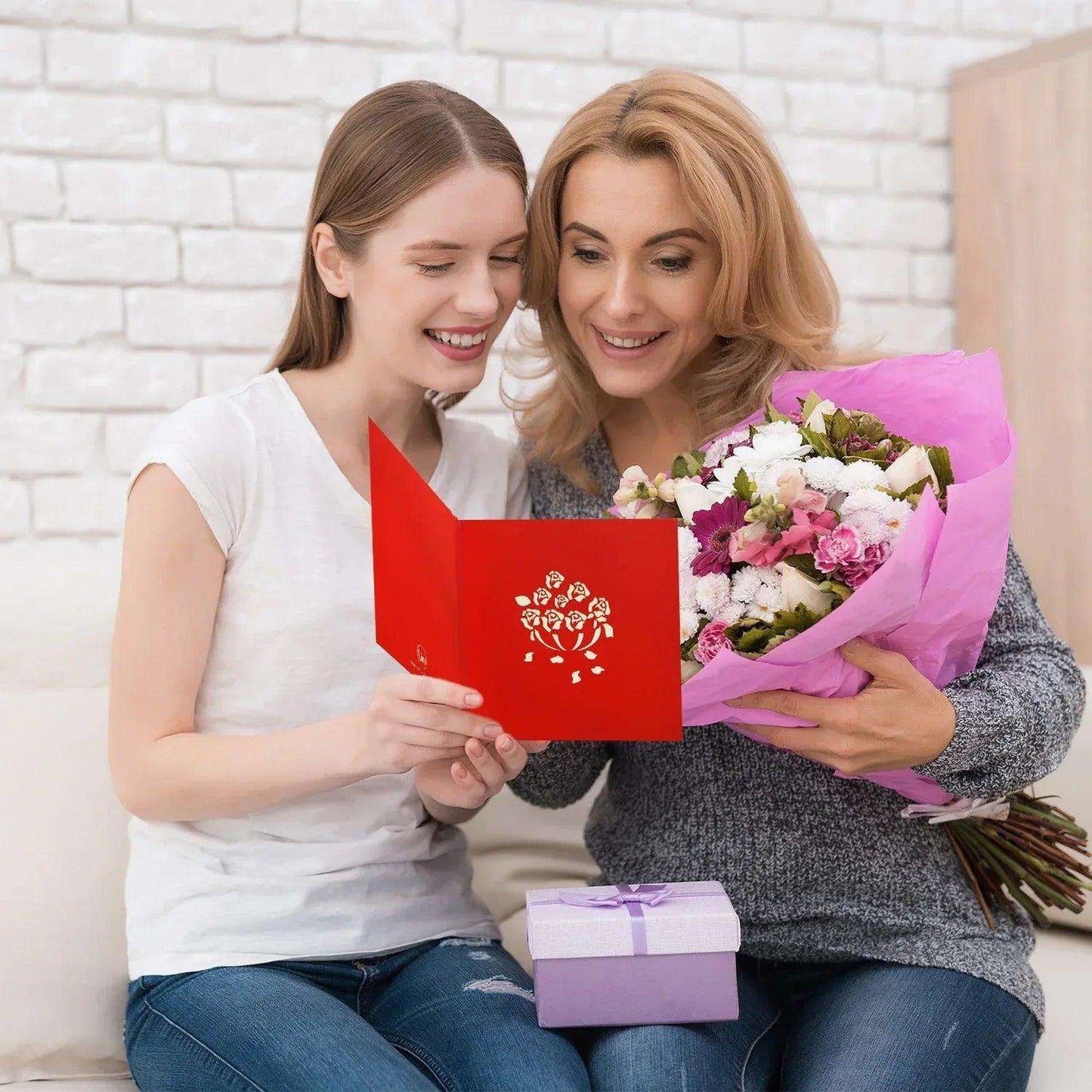 Pop Up Karte 3D Blumen Rosen – Grußkarte Geburtstag & Valentinstag - LINPopUp