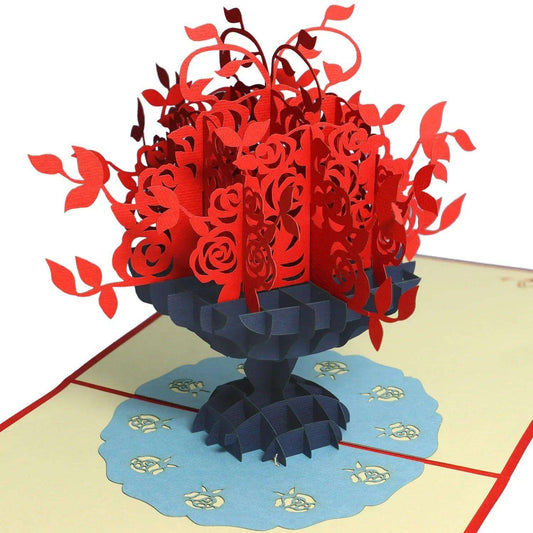 Pop Up Karte 3D Blumen Rosen – Grußkarte Geburtstag & Valentinstag LINPopUp 17901-N44
