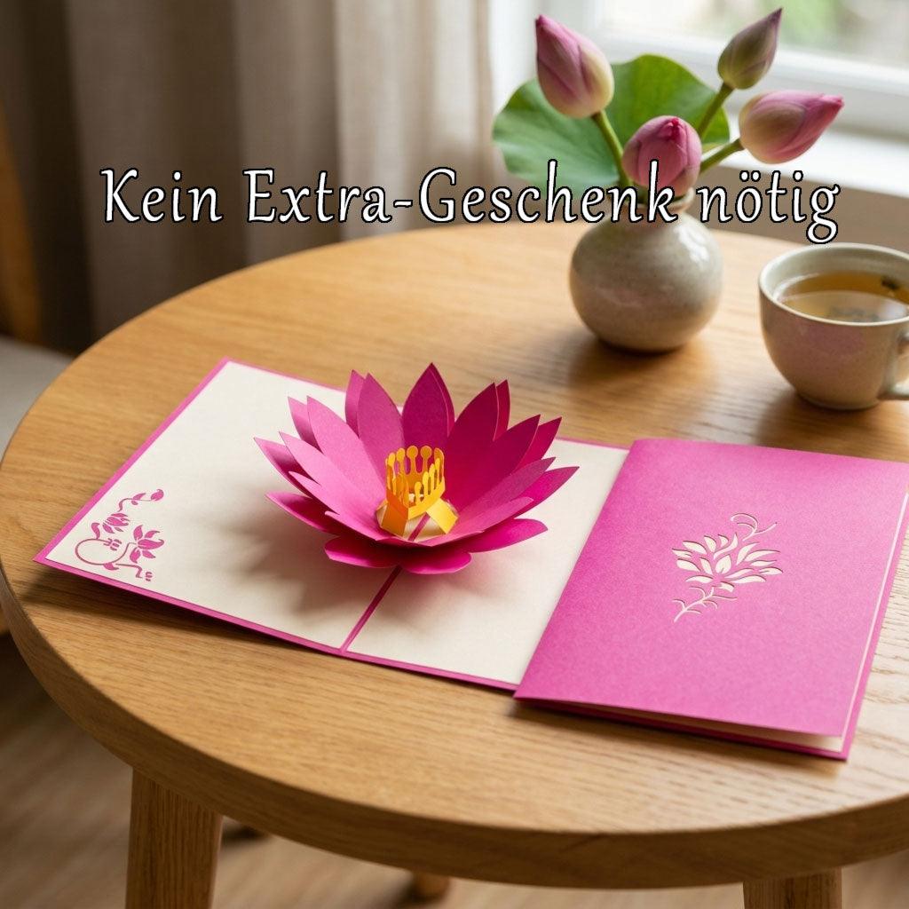 3D Pop-Up Karte Blumenkarte, Blumen, Seerose, N39 - LINPopUp