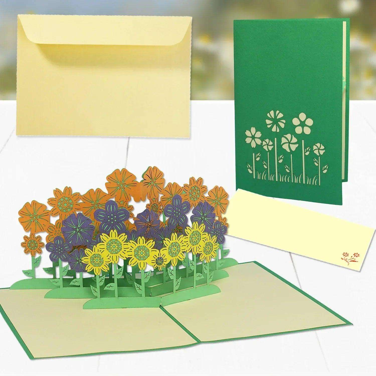 Pop Up Karte 3D Blumenwiese – Grußkarte Muttertag & Geburtstag LINPopUp 17376-N249
