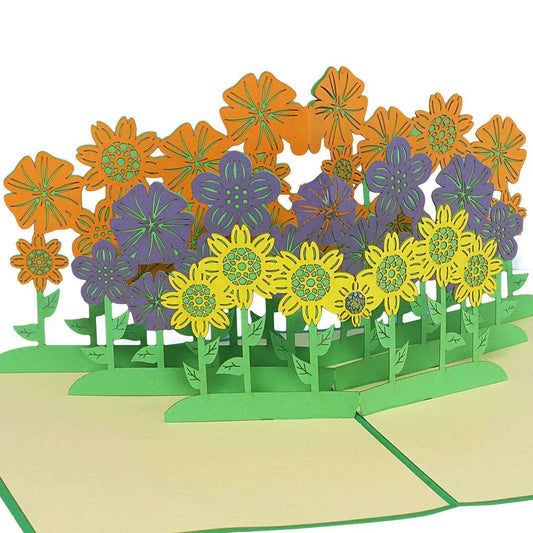 Pop Up Karte 3D Blumenwiese – Grußkarte Muttertag & Geburtstag - LINPopUp