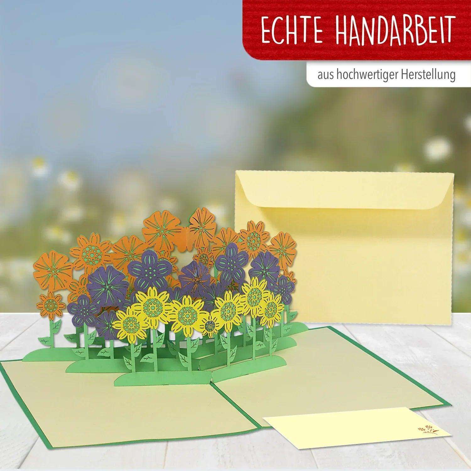 Pop Up Karte 3D Blumenwiese – Grußkarte Muttertag & Geburtstag LINPopUp 17376-N249