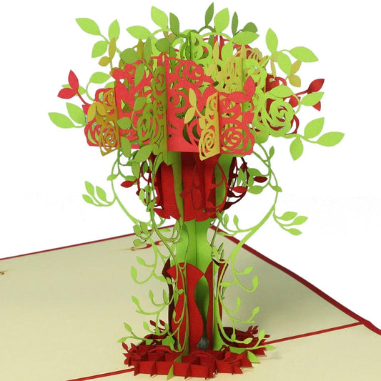 Pop Up Karte 3D Blumen Herbst Baum – Grußkarte Muttertag & Geburtstag - LINPopUp