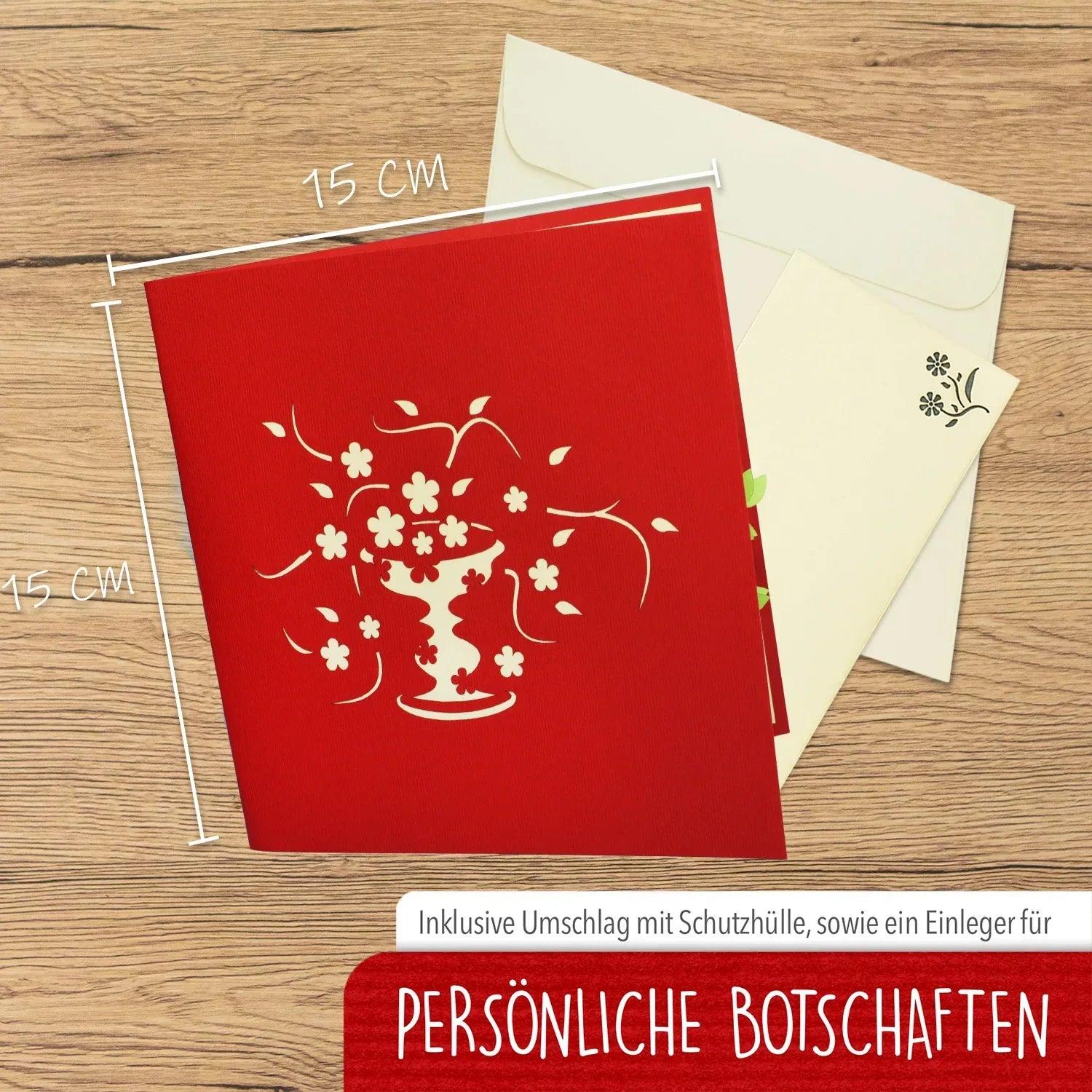 Pop Up Karte 3D Blumen Herbst Baum – Grußkarte Muttertag & Geburtstag - LINPopUp