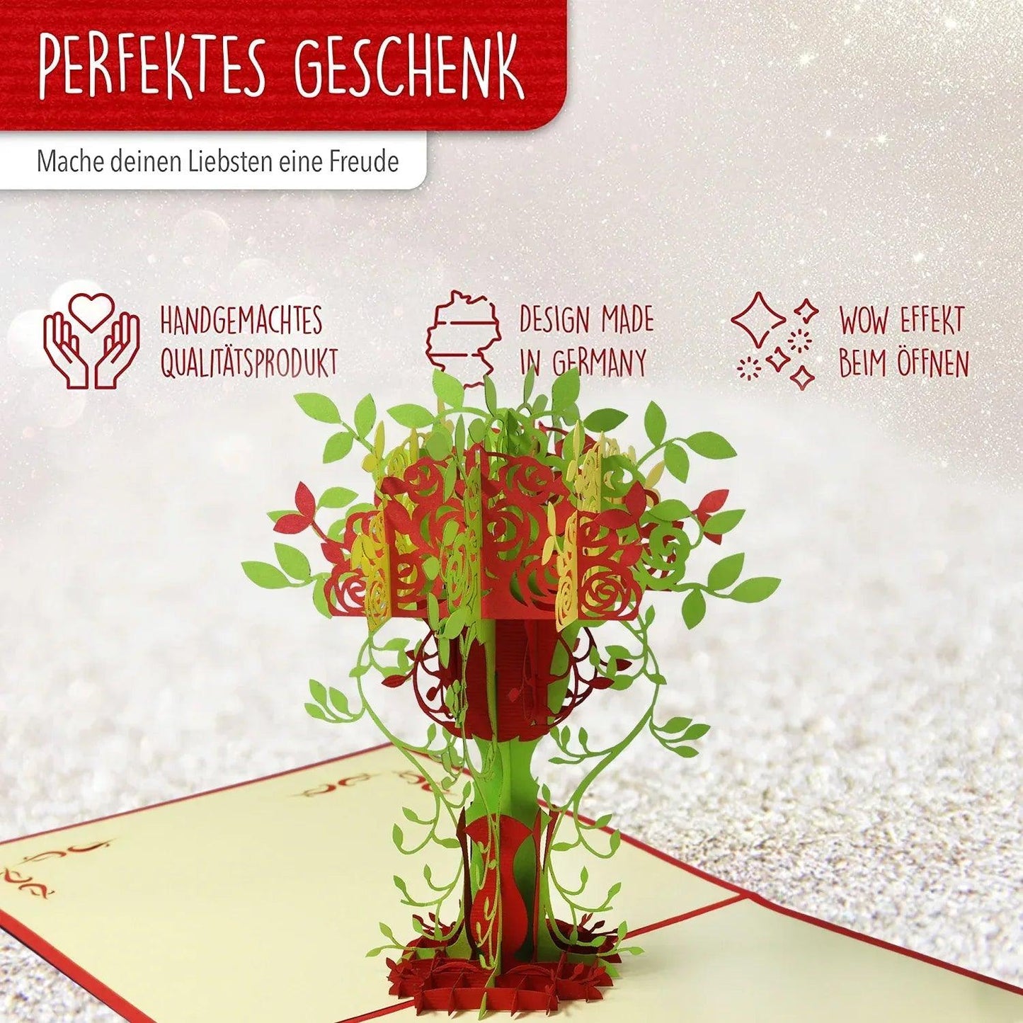 Pop Up Karte 3D Blumen Herbst Baum – Grußkarte Muttertag & Geburtstag - LINPopUp