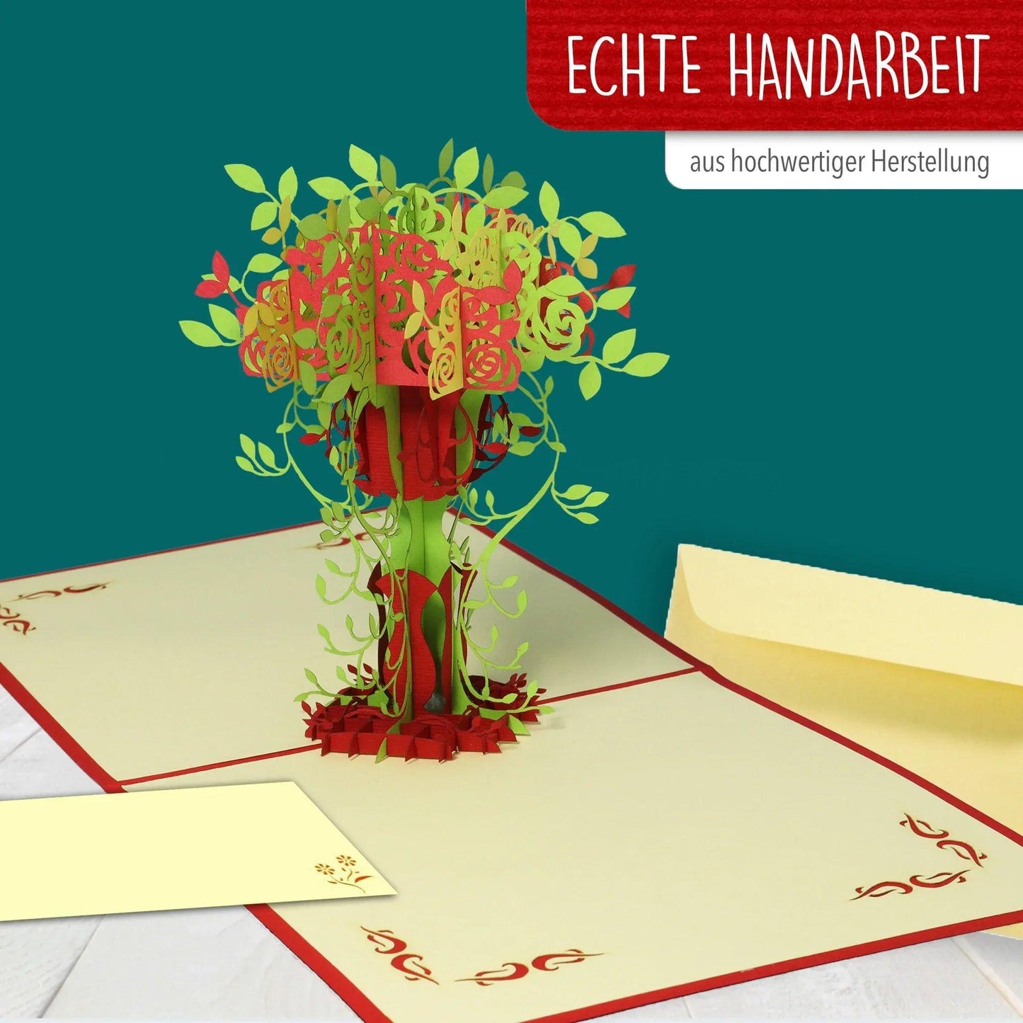 Pop Up Karte 3D Blumen Herbst Baum – Grußkarte Muttertag & Geburtstag - LINPopUp