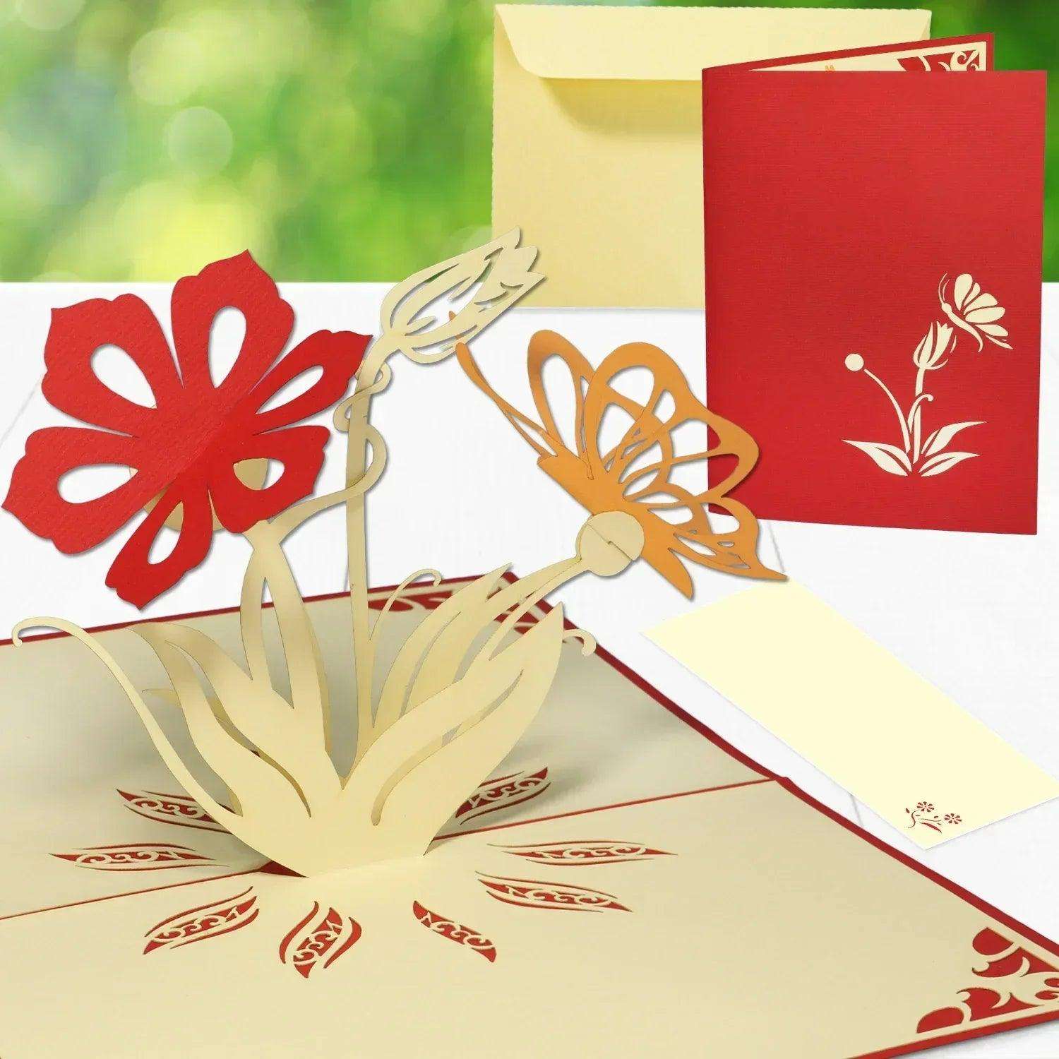 Pop Up Karte 3D Lilien Blumenstrauß – Grußkarte Geburtstag & Muttertag LINPopUp N36