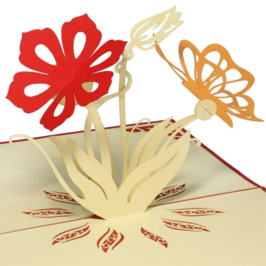 Pop Up Karte 3D Lilien Blumenstrauß – Grußkarte Geburtstag & Muttertag - LINPopUp