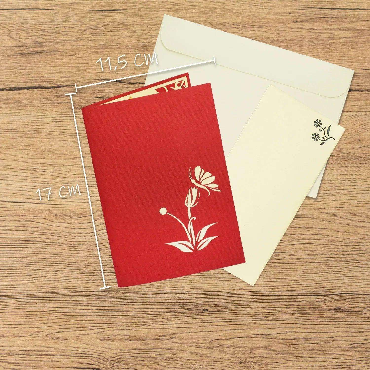 Pop Up Karte 3D Lilien Blumenstrauß – Grußkarte Geburtstag & Muttertag LINPopUp N36