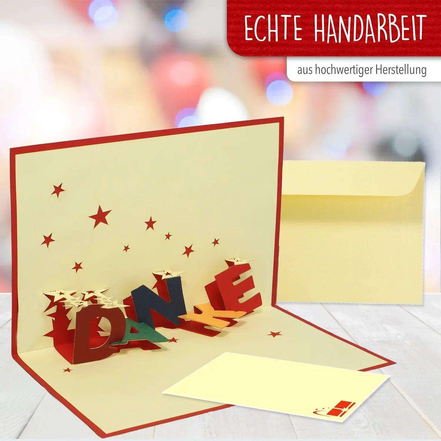3D Pop-Up Karte Danke mit Sternen, N30 LINPopUp N30