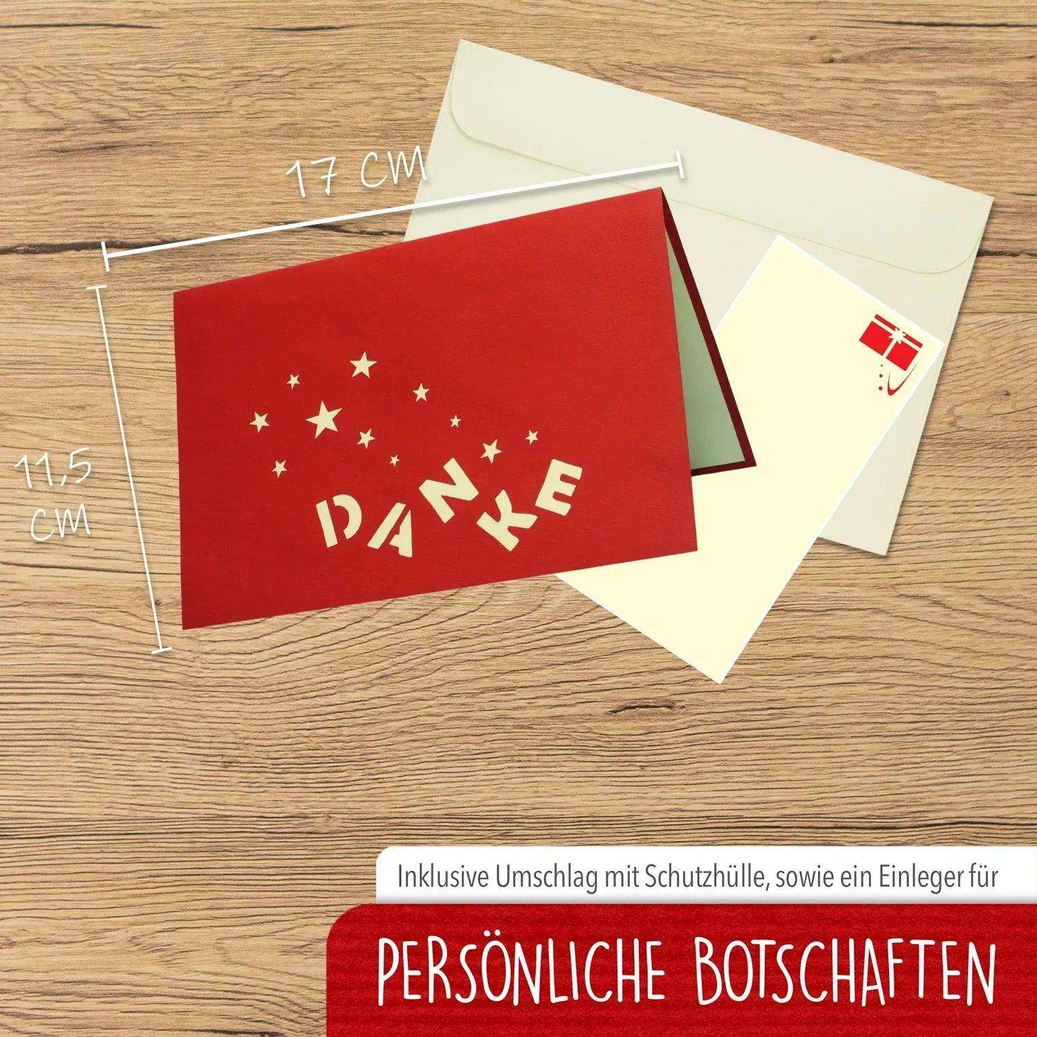 3D Pop-Up Karte Danke mit Sternen, N30 LINPopUp N30