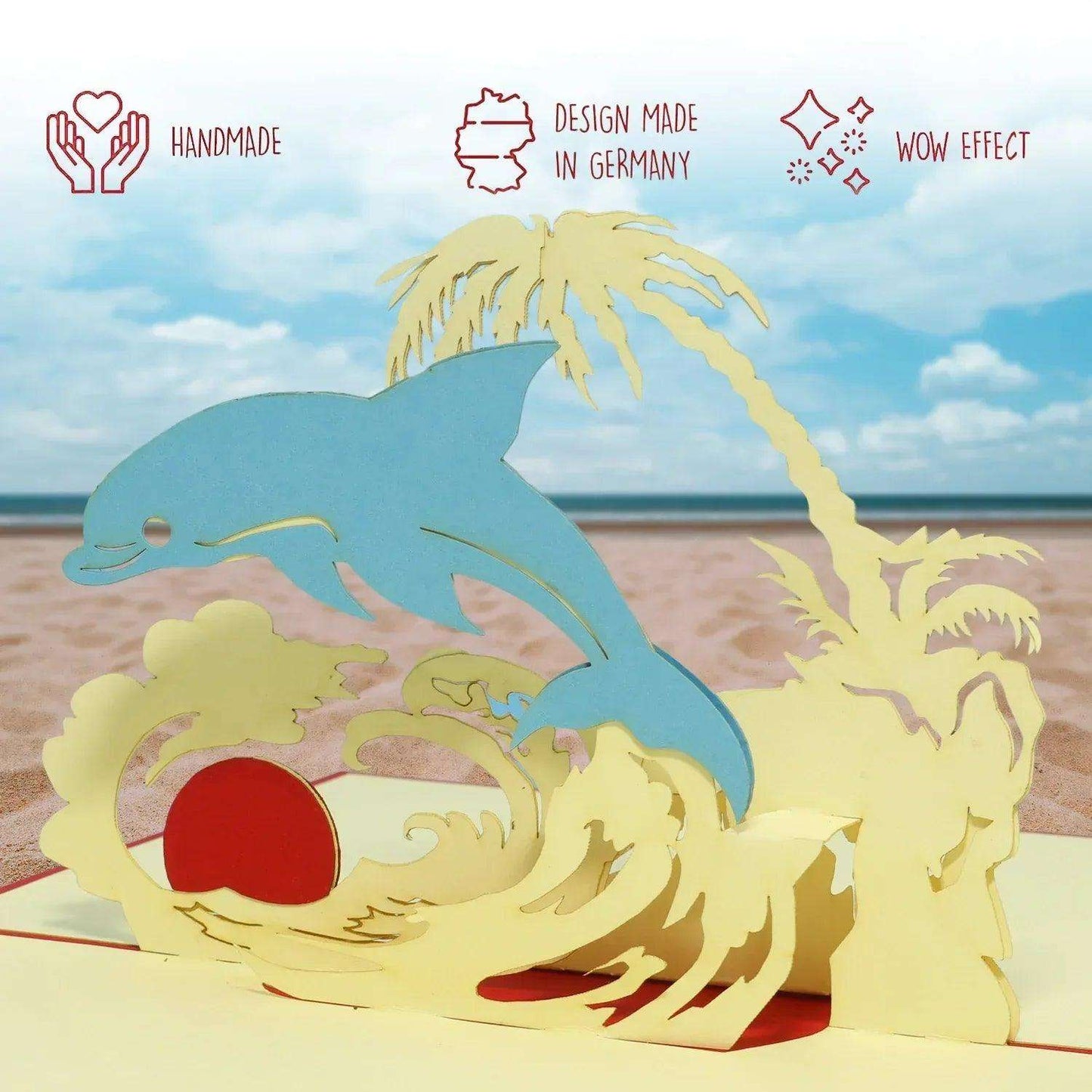 3D Pop-Up Karte Urlaub & Entspannung, Delfin, N139 - LINPopUp