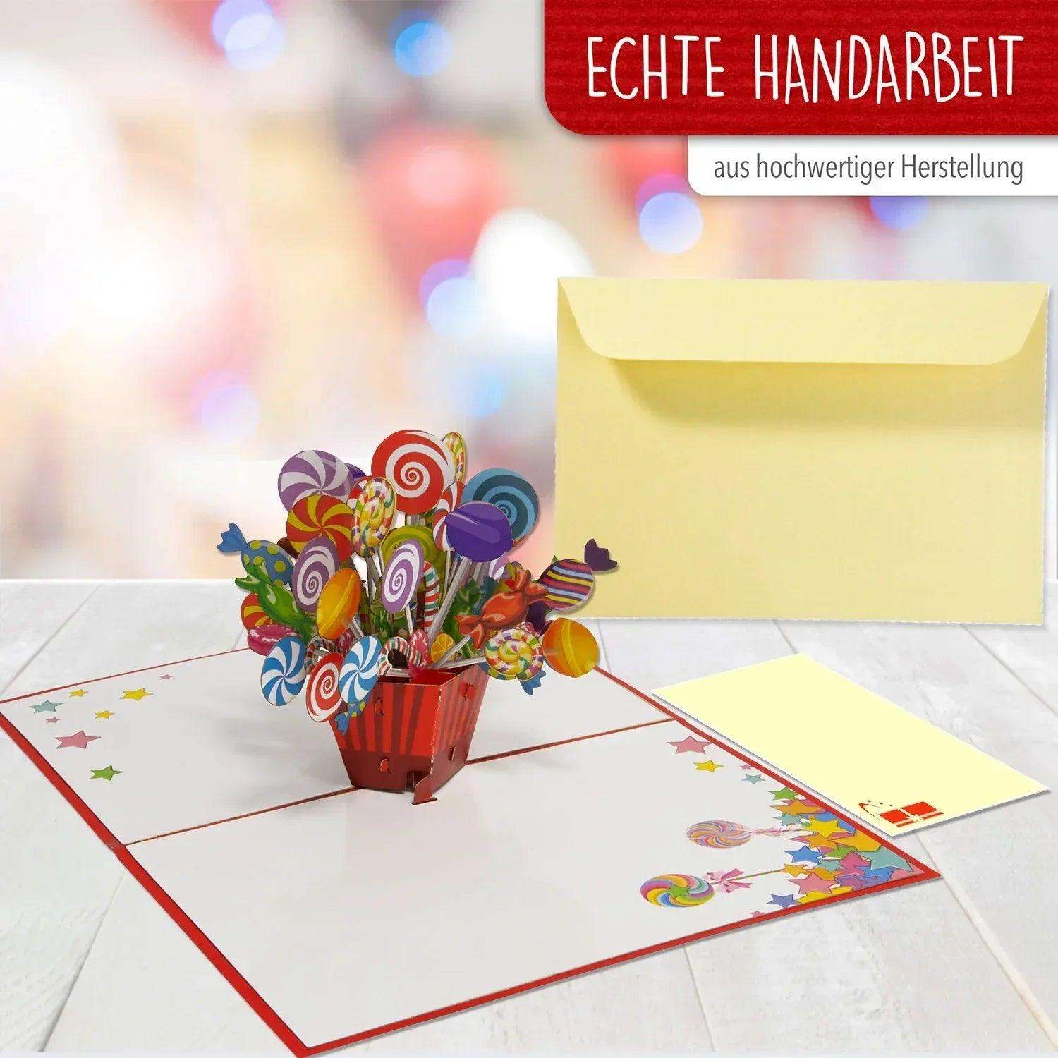 3D Pop-Up Karte Einschulung Lollies, N46 LINPopUp N46
