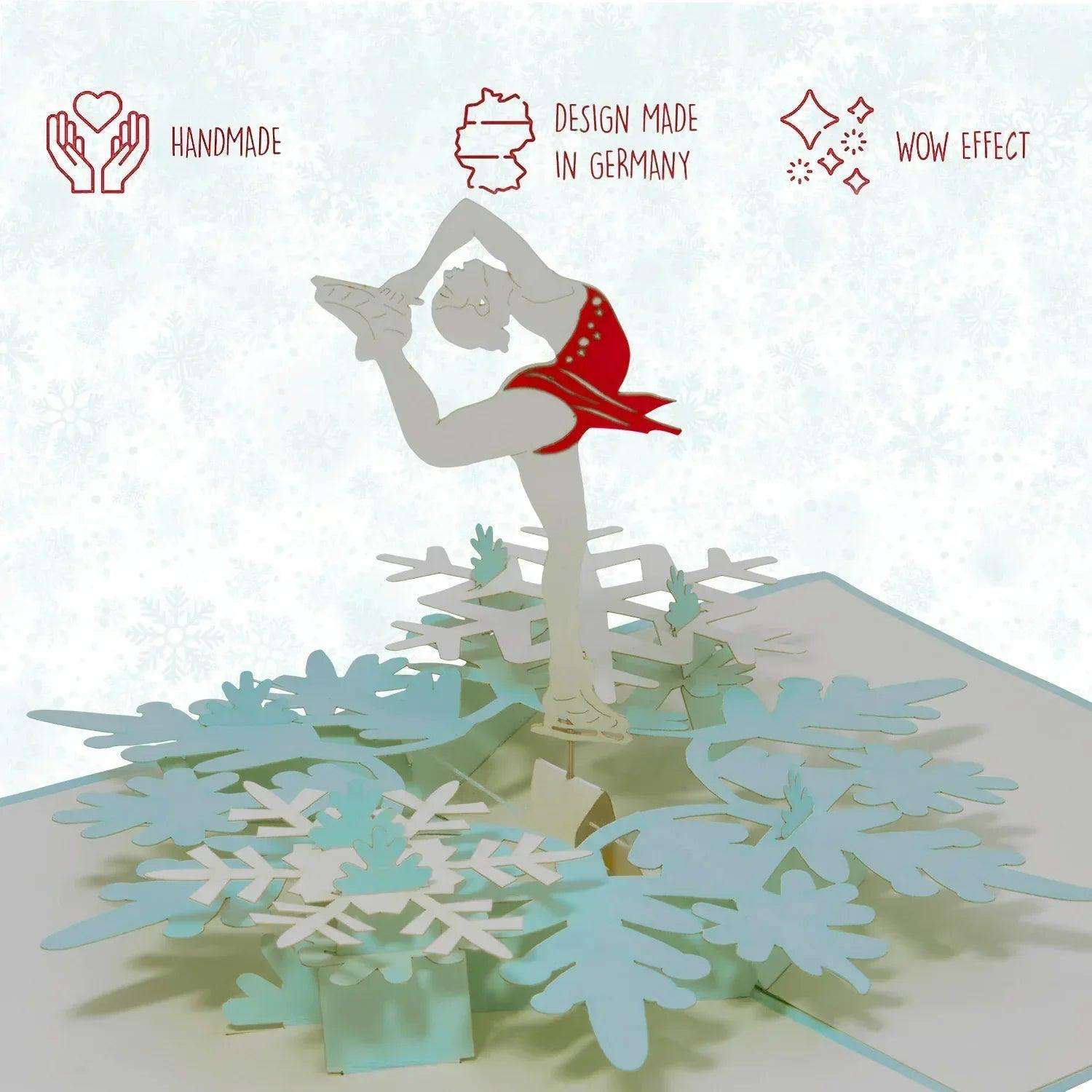 Rotierende 3D Pop-Up Karte – Eisläufer „Holiday on Ice“, N42 LINPopUp N42