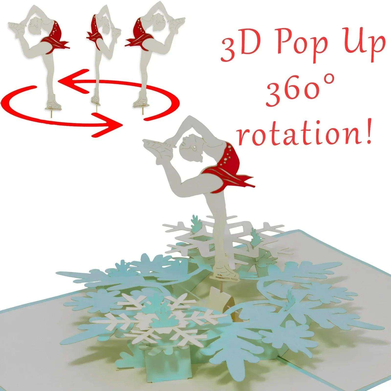 Rotierende 3D Pop-Up Karte – Eisläufer „Holiday on Ice“, N42 LINPopUp N42