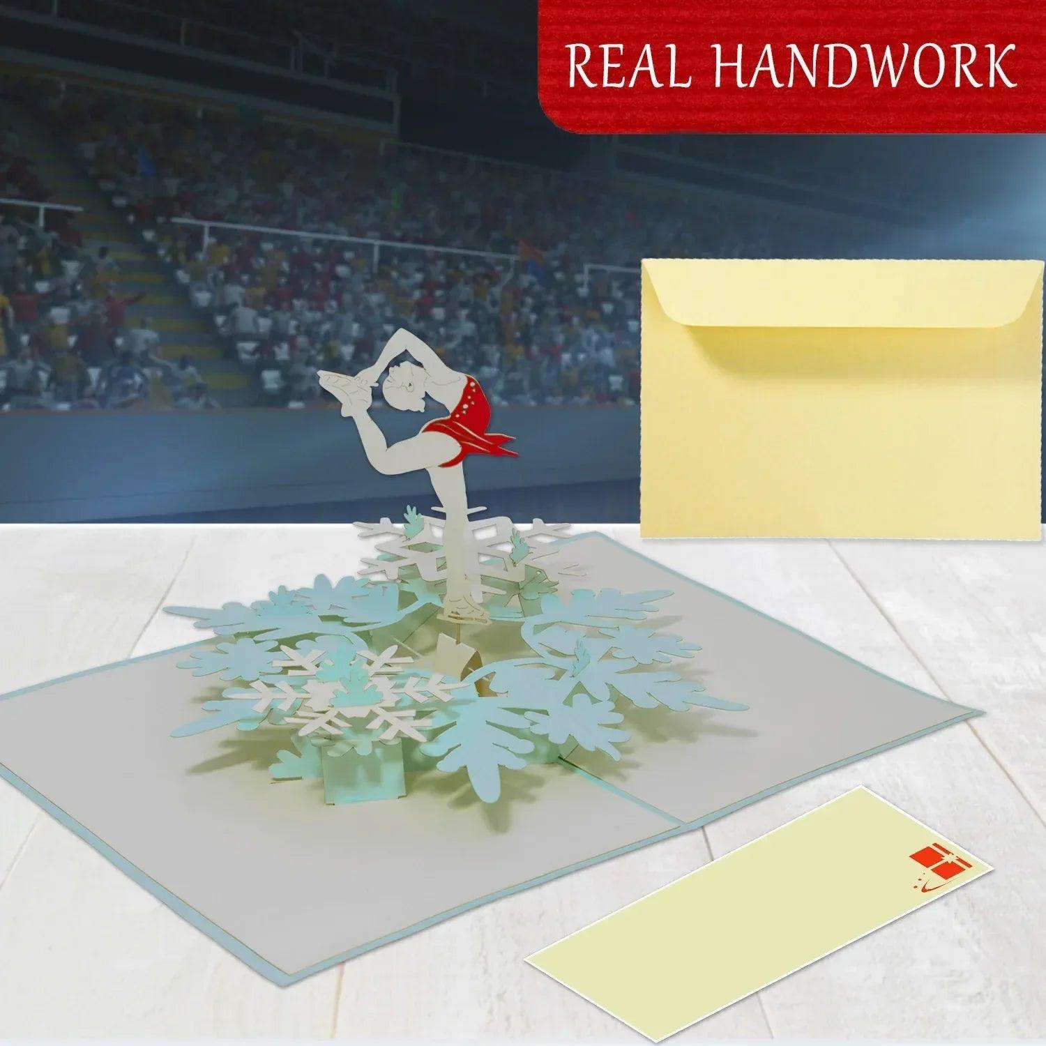 Rotierende 3D Pop-Up Karte – Eisläufer „Holiday on Ice“, N42 LINPopUp N42