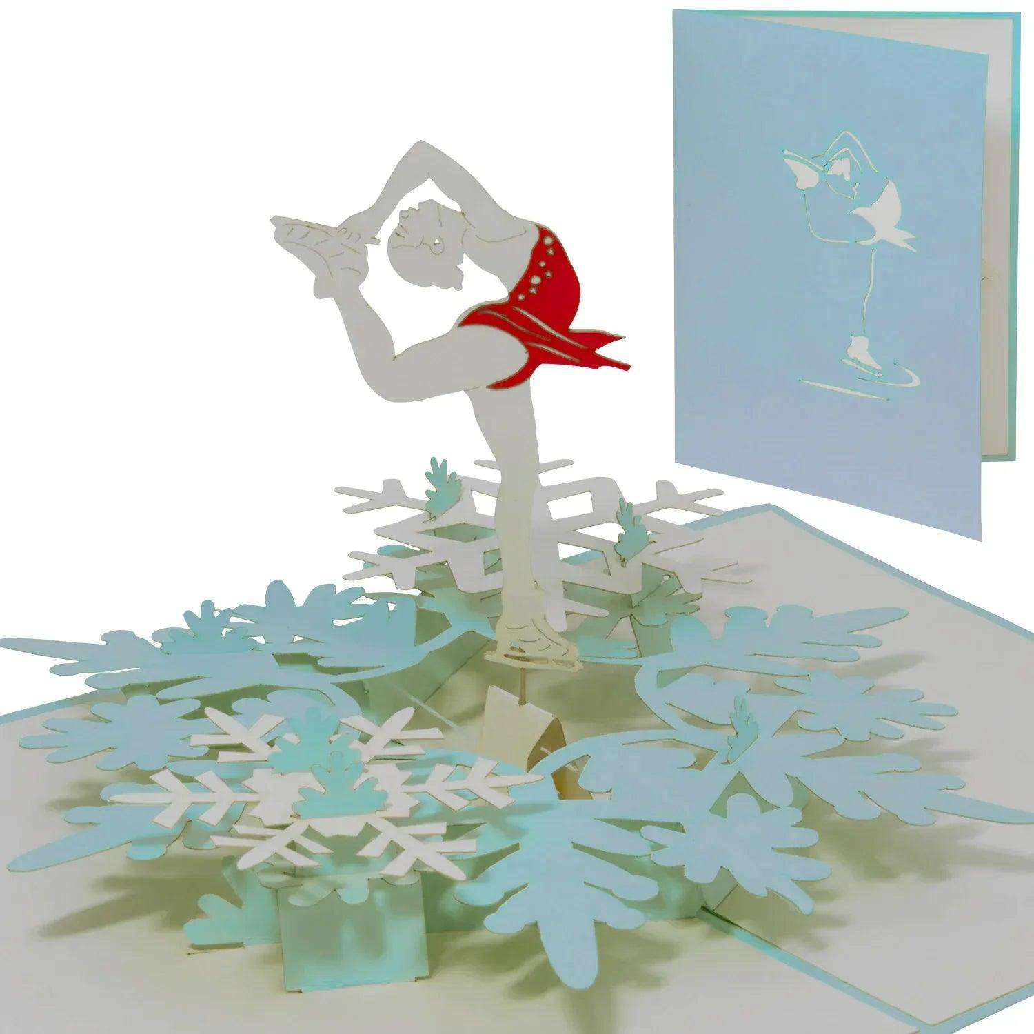 Rotierende 3D Pop-Up Karte – Eisläufer „Holiday on Ice“, N42 LINPopUp N42