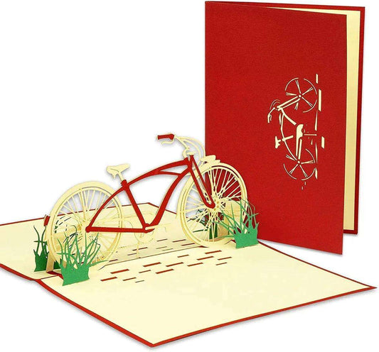 3D Pop-Up Karte Fahrrad - kreative Grußkarte für Radfahrer, N155 - LINPopUp