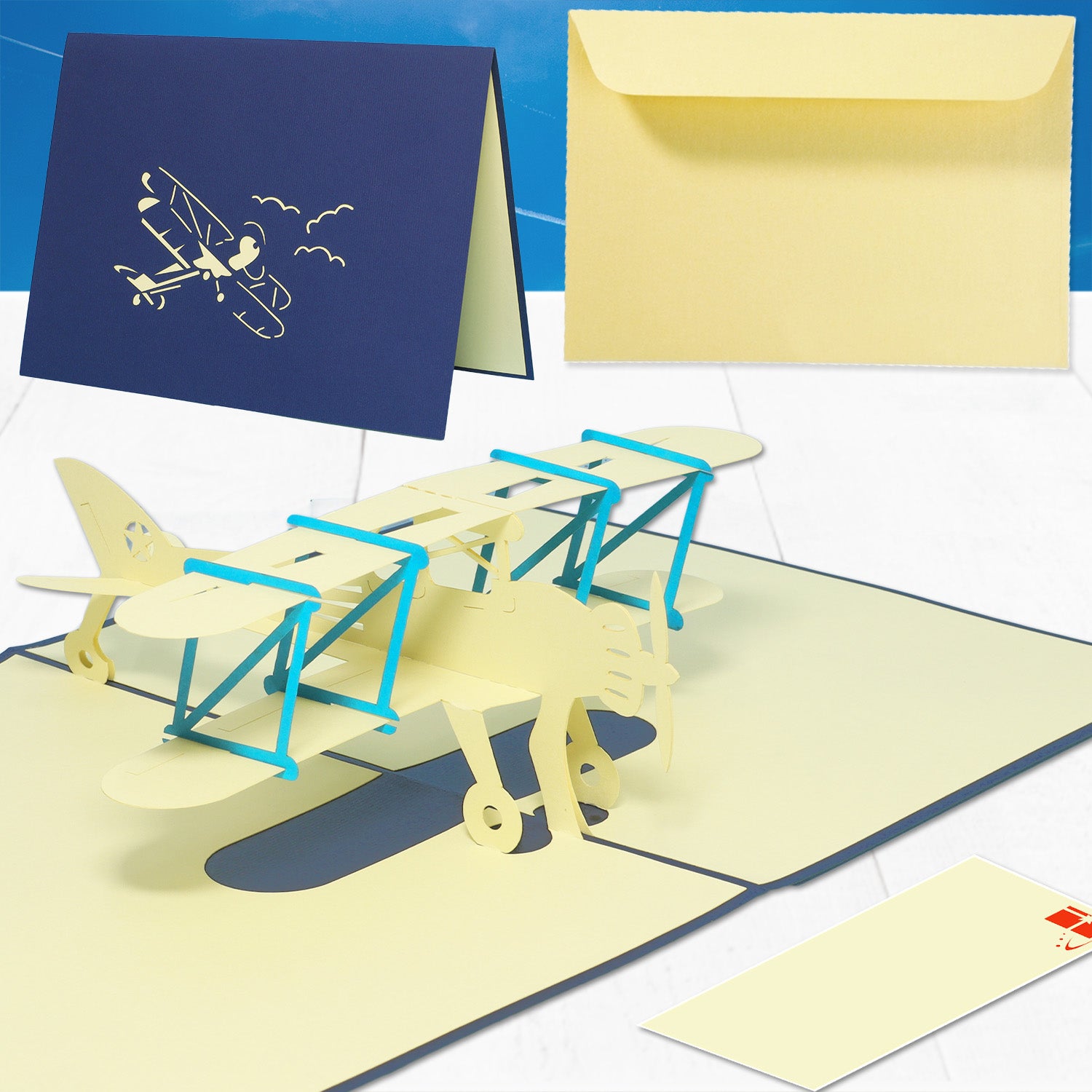 3D Pop-Up Karte Flugzeug, N146