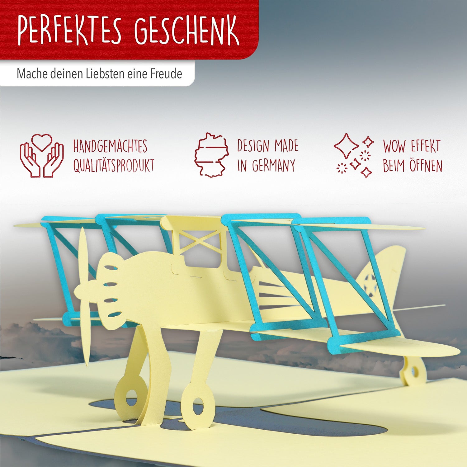 3D Pop-Up Karte Flugzeug, N146