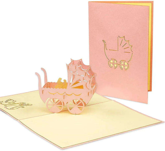 3D Pop-Up Karte Geburt - Geburtskarte, Einladungskarten Taufe, Willkommensfeier, Babyparty, N90 - LINPopUp