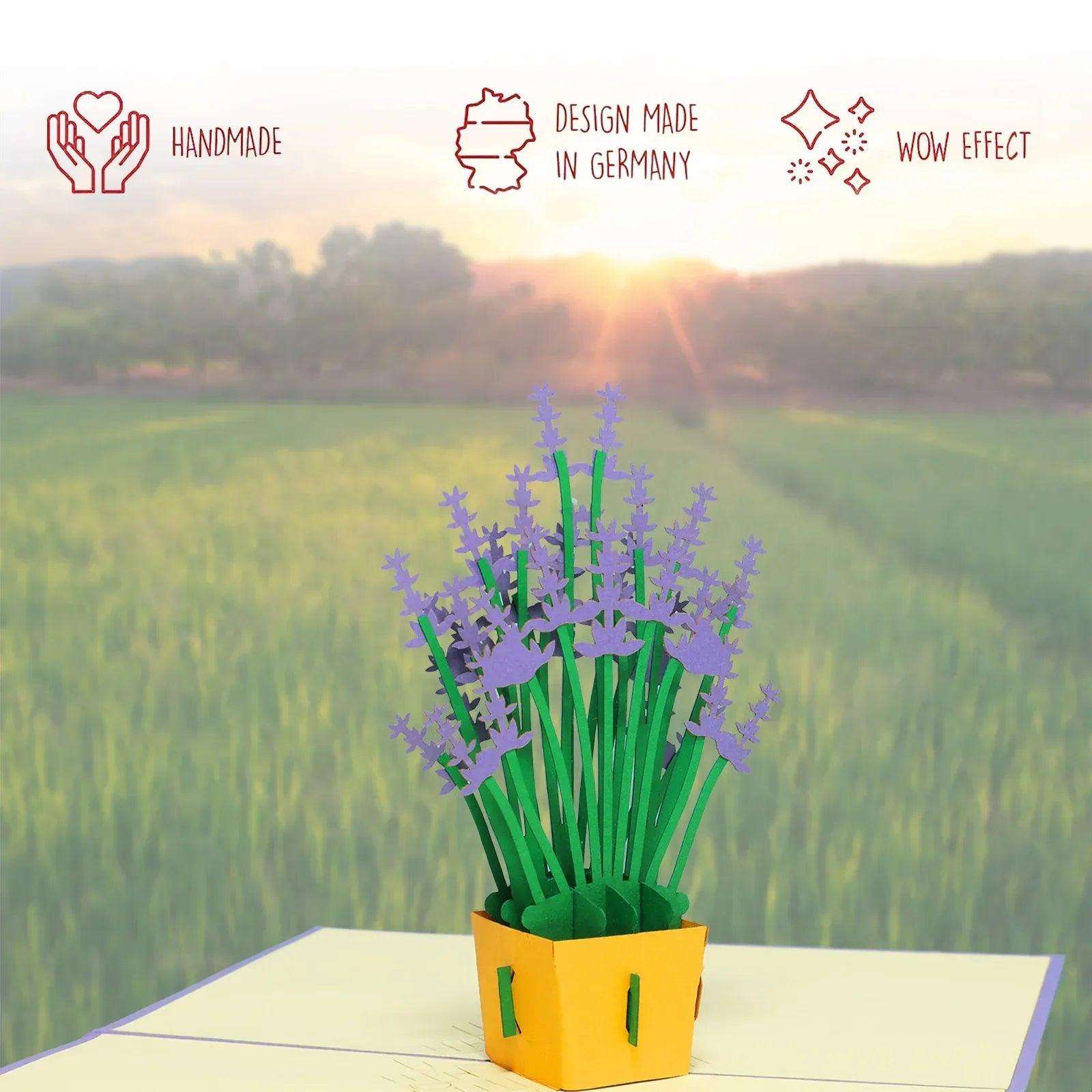 3D Pop-Up Karte Lavendel Blumen, N51 - LINPopUp