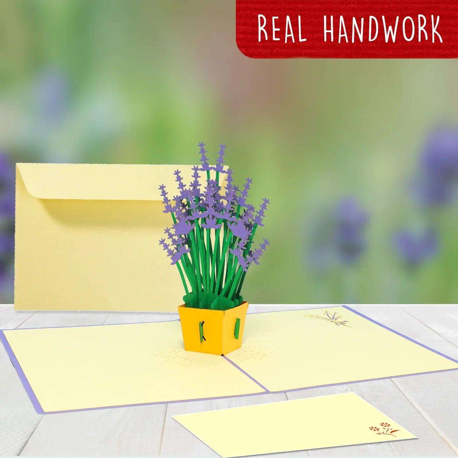 3D Pop-Up Karte Lavendel Blumen, N51 - LINPopUp
