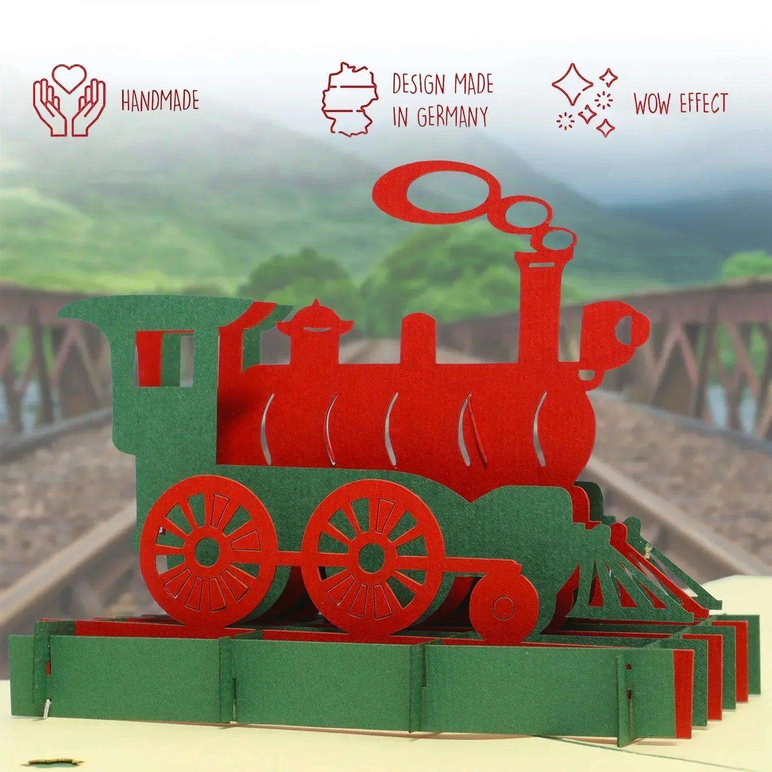 3D Pop-Up Karte Lokomotive & Eisenbahn, N152 - LINPopUp