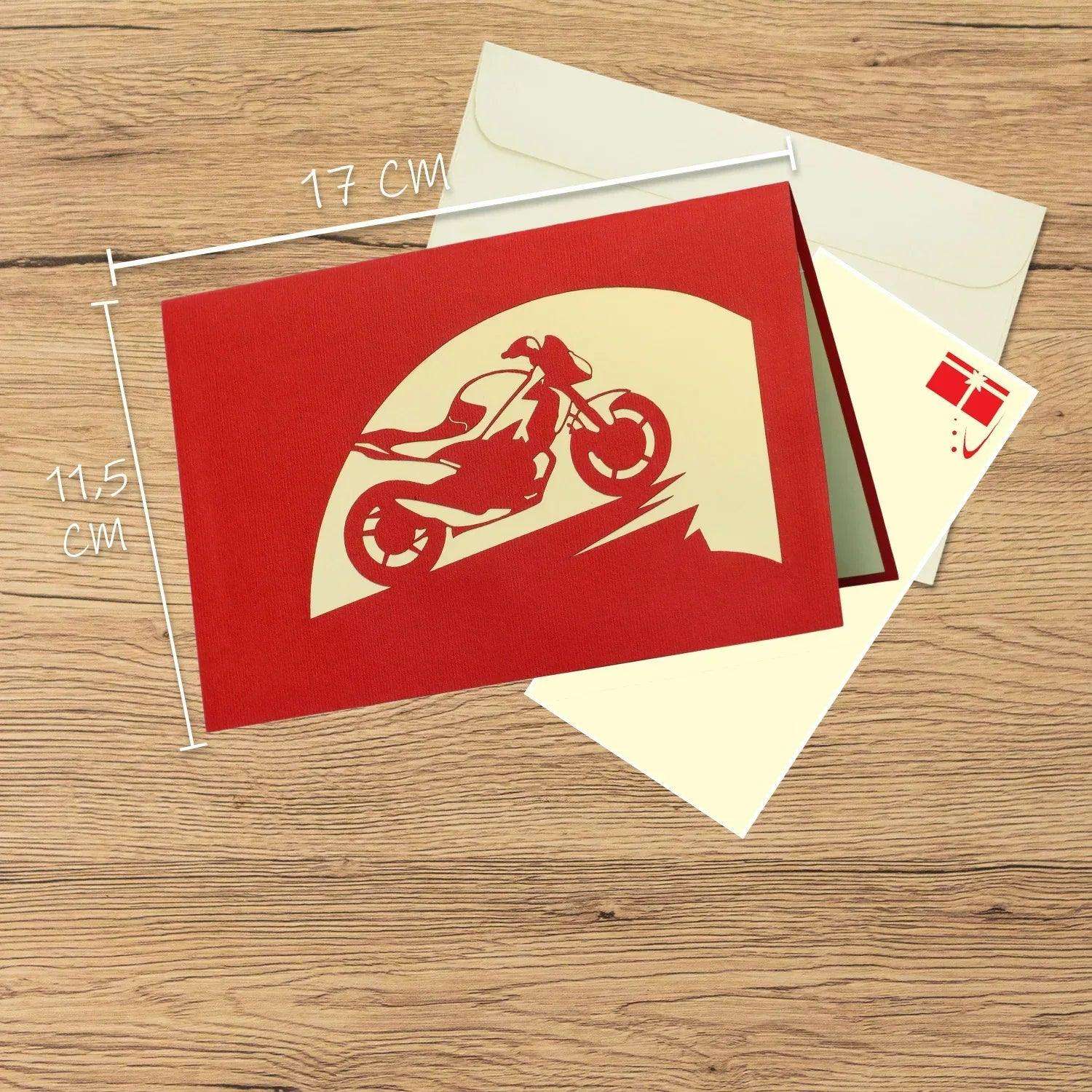 3D Pop-Up Karte Motorrad - Grußkarte für Biker & Motorradfans, N157 - LINPopUp
