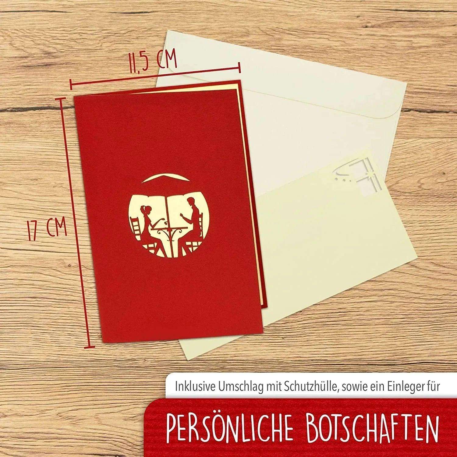 3D Pop-Up Karte Restaurant - Gutscheinkarte für Restaurantbesuch & Essen, N349 - LINPopUp