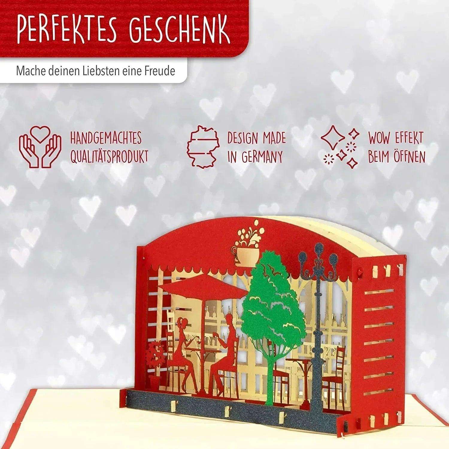 3D Pop-Up Karte Restaurant - Gutscheinkarte für Restaurantbesuch & Essen, N349 - LINPopUp