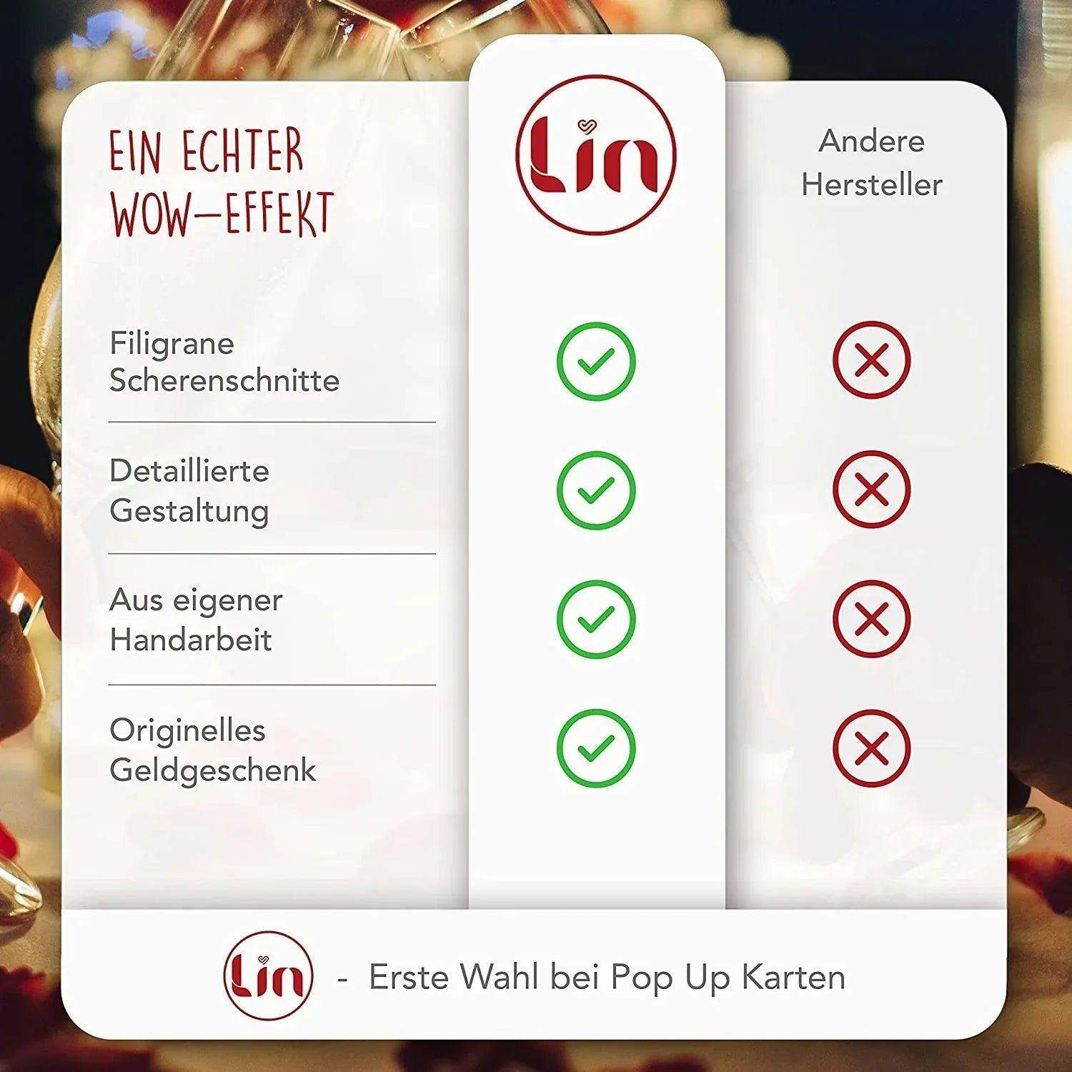 3D Pop-Up Karte Restaurant - Gutscheinkarte für Restaurantbesuch & Essen, N349 - LINPopUp