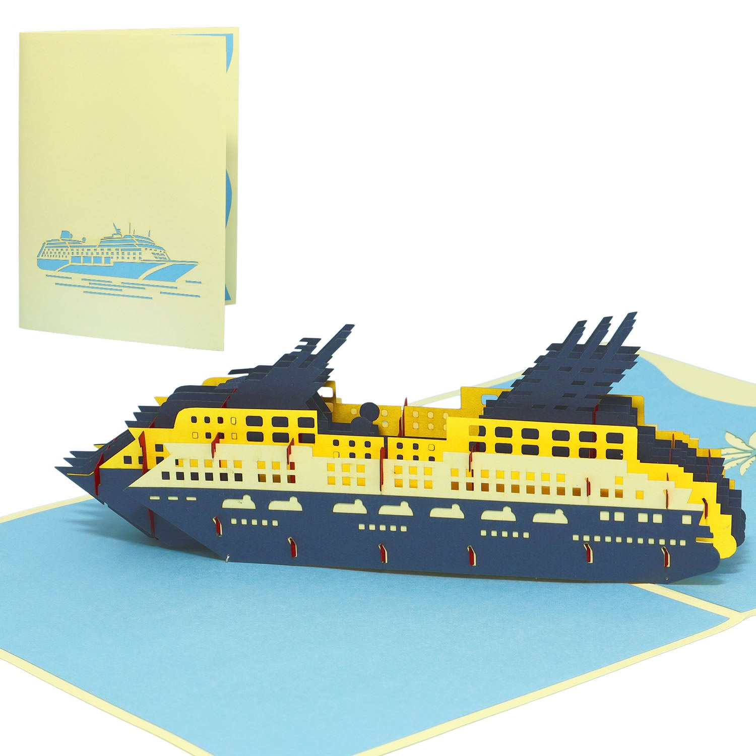 Pop-Up 3D Karte Schiff - Grußkarte mit Boot, Kreuzfahrt, N315