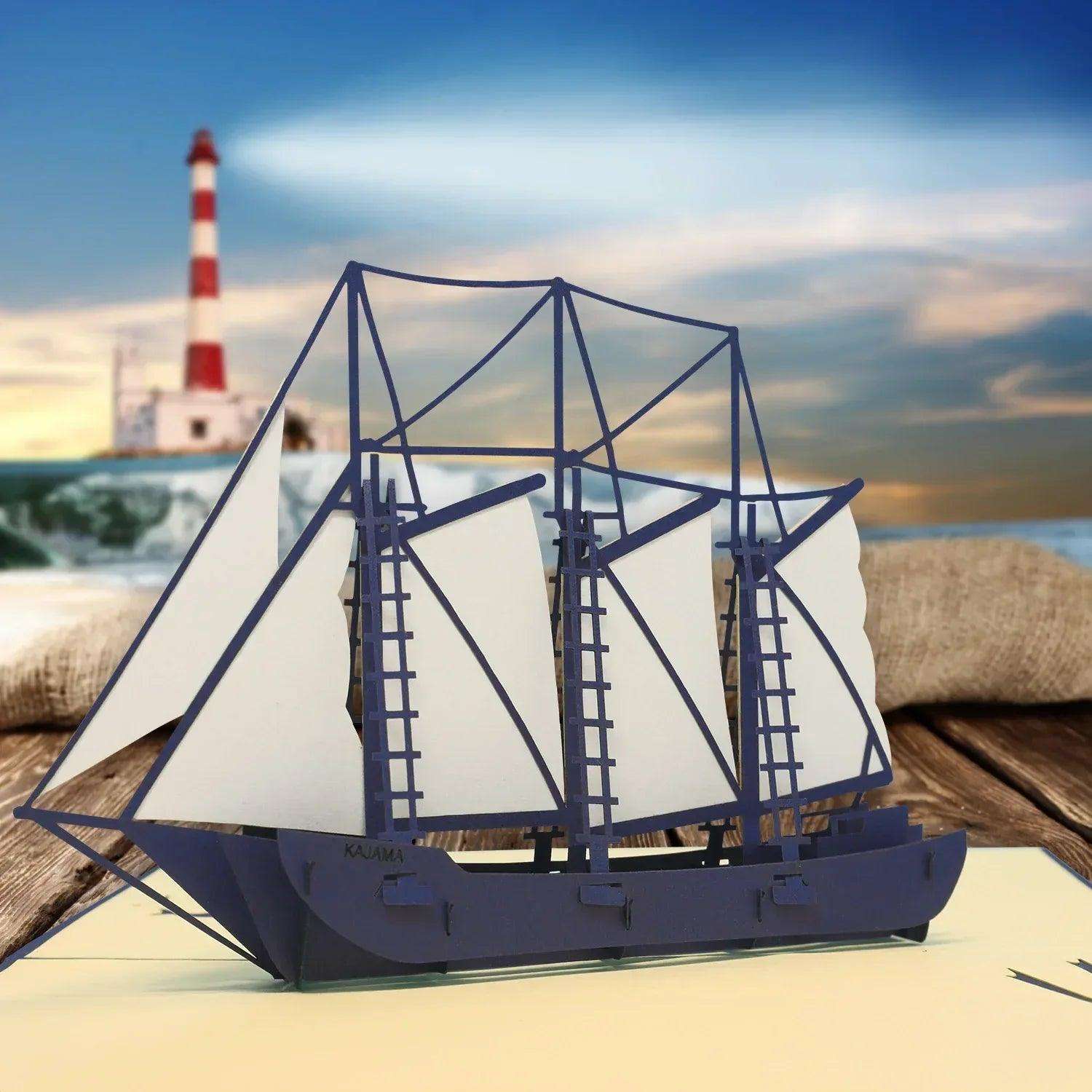 Pop-Up 3D Karte Schiff - Grußkarte mit Boot, Segelschiff, N117 LINPopUp N117