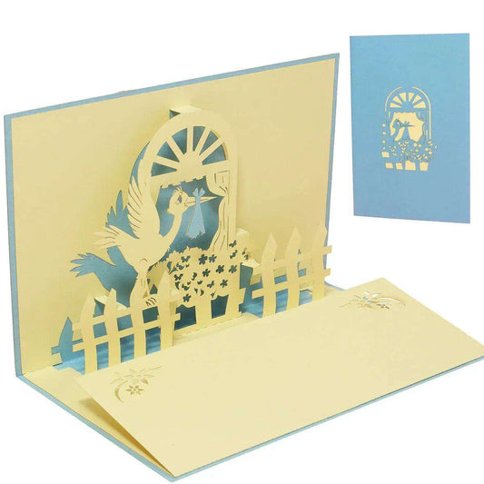 3D Pop-Up Karte Geburt - Geburtskarte, Einladungskarten Taufe, Willkommensfeier, Babyparty, N101 - LINPopUp