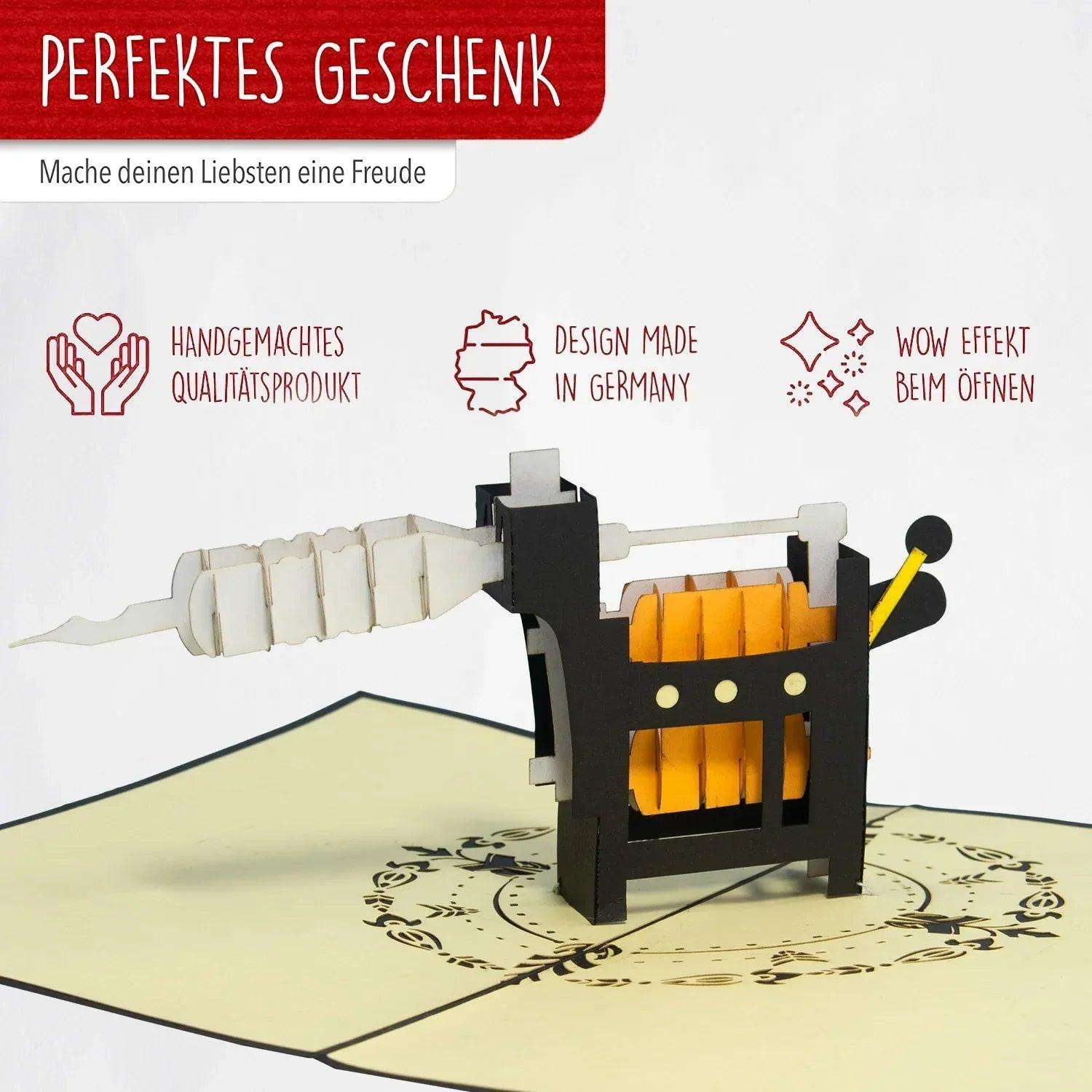 3D Pop-Up Karte Tattoomaschine, N31 - LINPopUp