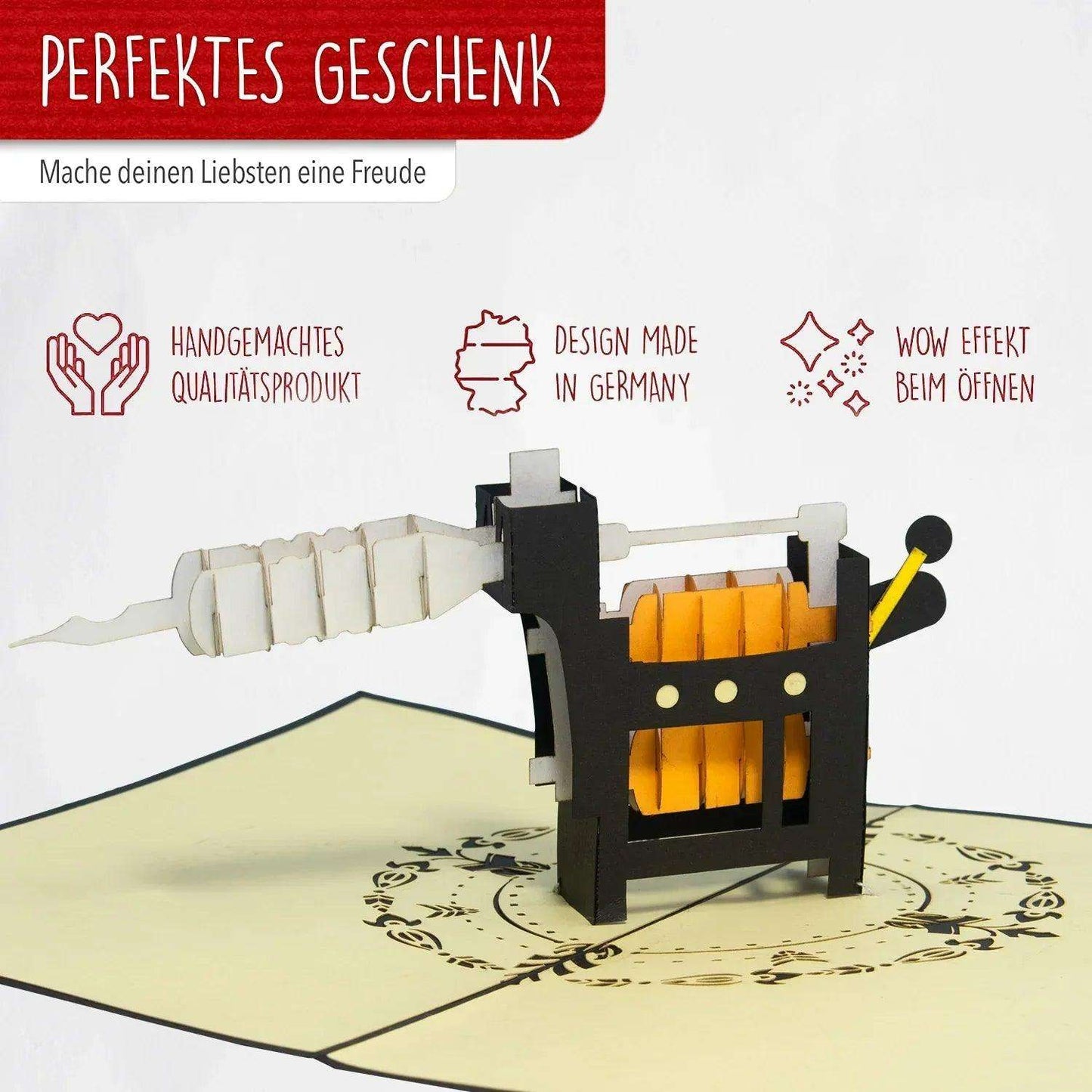 3D Pop-Up Karte Tattoomaschine, N31 - LINPopUp