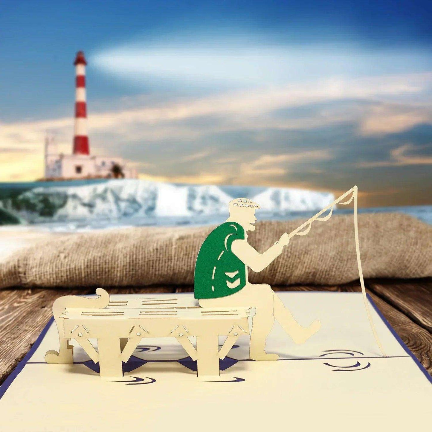 3D Pop-Up Karte Urlaub & Entspannung, Angeln, N105 - LINPopUp