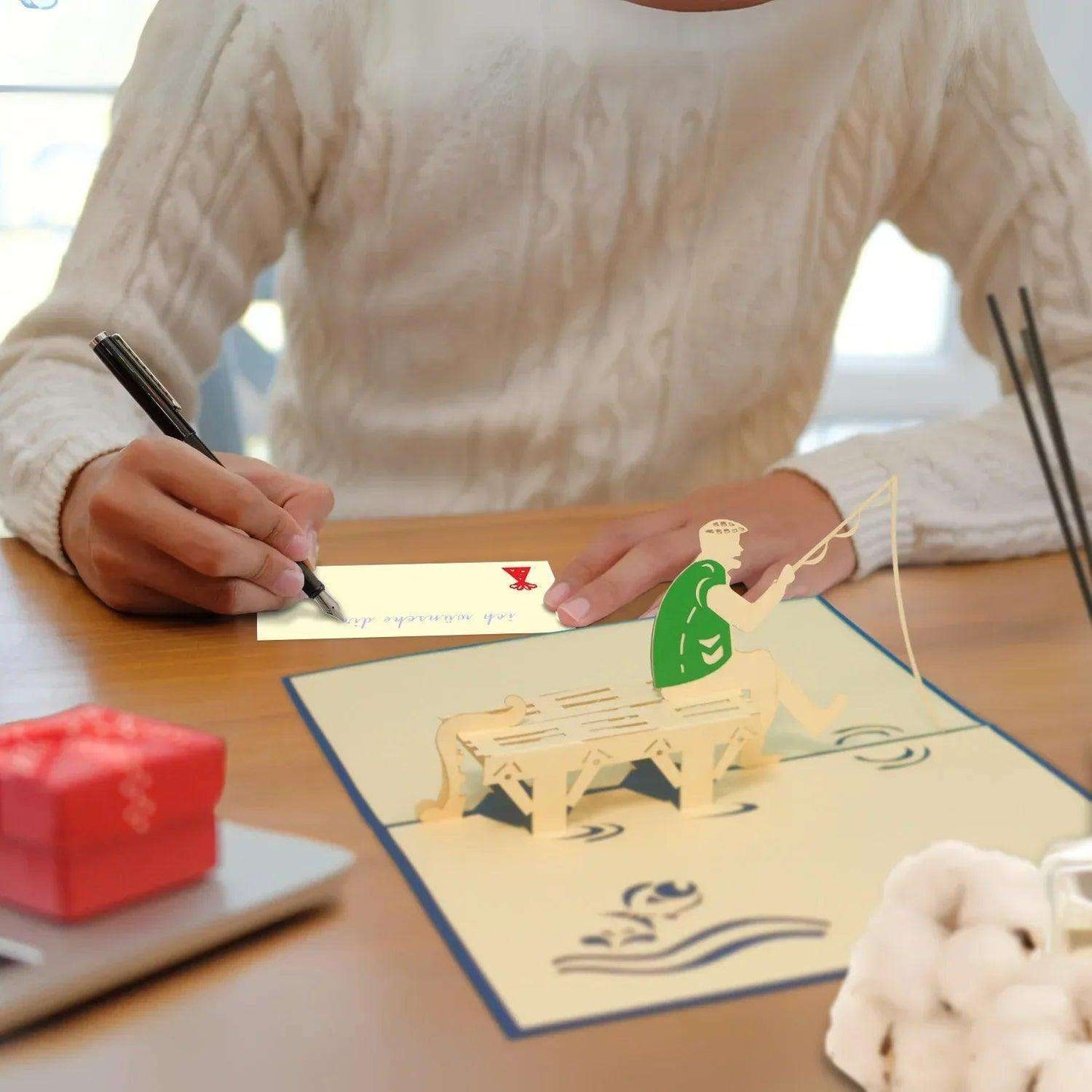 3D Pop-Up Karte Urlaub & Entspannung, Angeln, N105 - LINPopUp