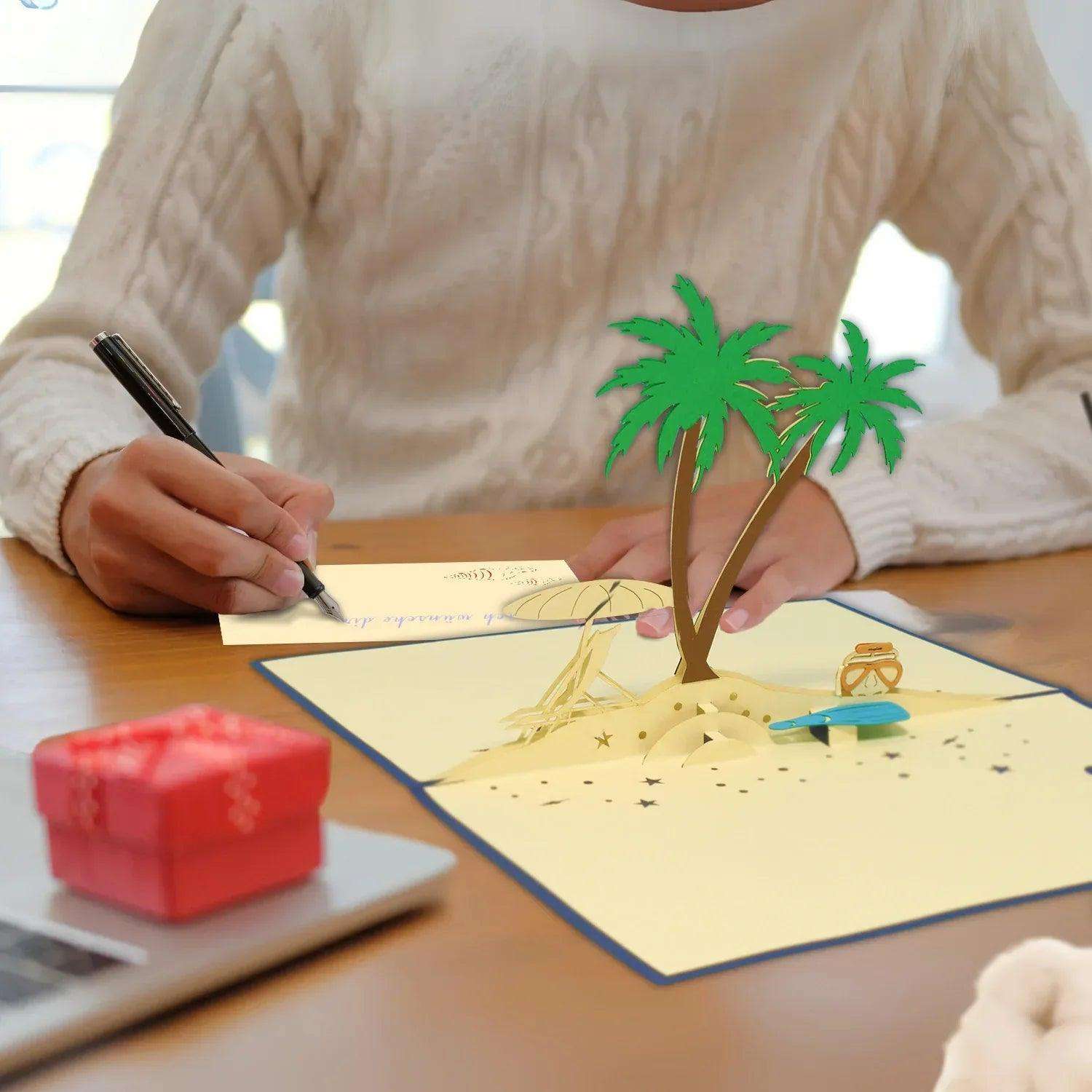 3D Pop-Up Karte Urlaub & Entspannung, Schnorcheln, N109 - LINPopUp