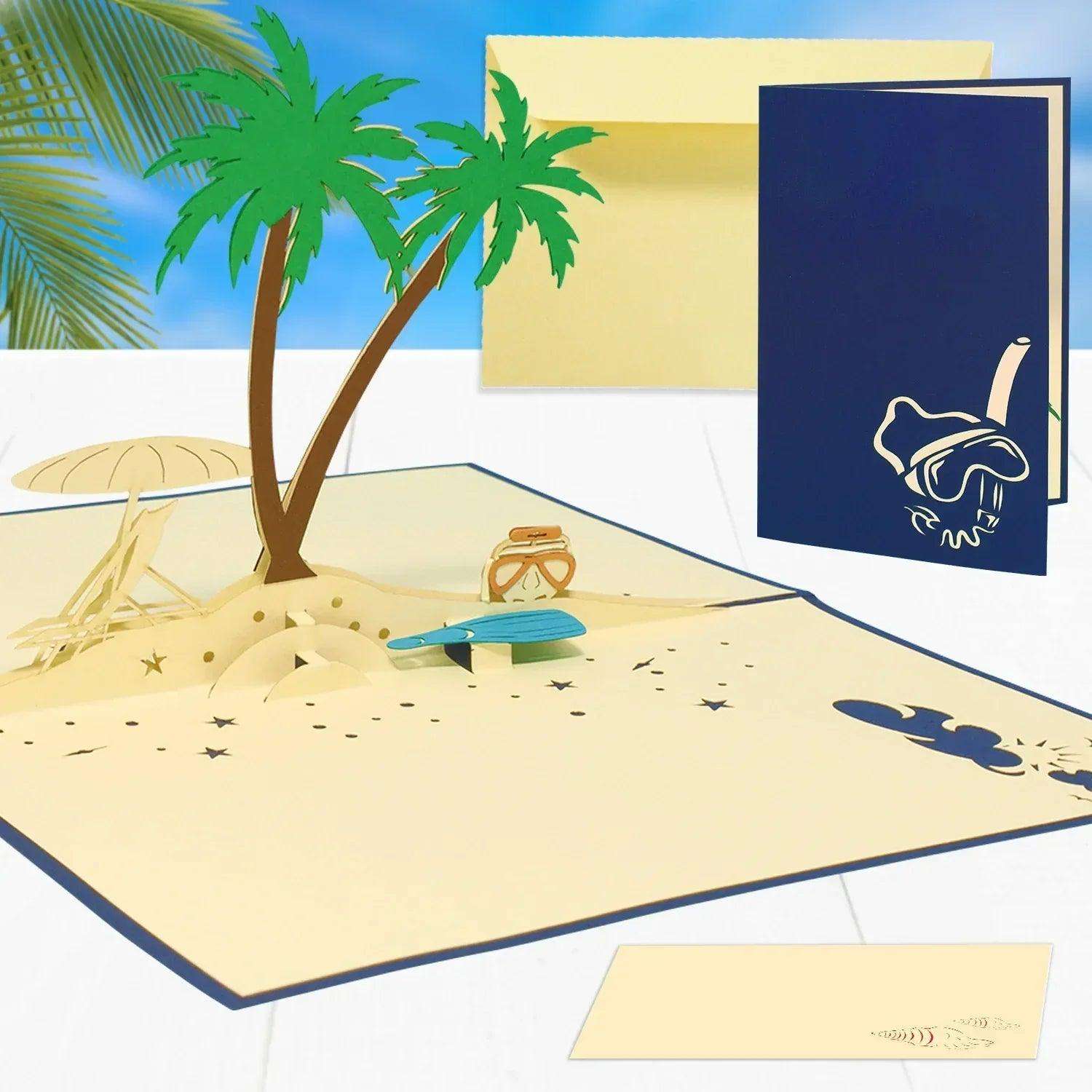 3D Pop-Up Karte Urlaub & Entspannung, Schnorcheln, N109 - LINPopUp